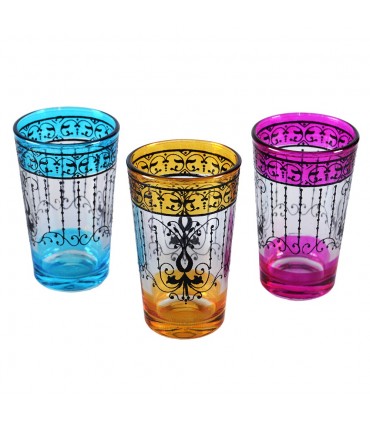 Xícaras de chá de jogo 6 imprime desenho de borboleta - filigrana Henna Floral-