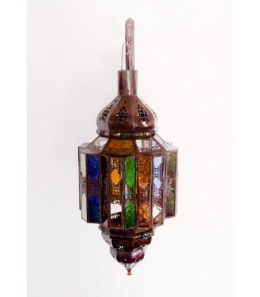 Lámpara Octogonal Andalusí - Cristal Multicolor - 60 cm