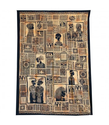 Tela Algodon India-Tapiz Masai-Artesana-240 x 210 cm