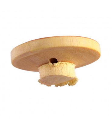 Button wood carved lemon - handmade - 2.5 cm