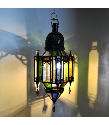 Lampe Glas andalusischen Farben Anhänger - 3 Größen - Arabisch