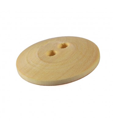 Botón Madera Limonero Doble Agujero - Hecho A Mano - 3 cm