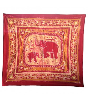 Tessuto cotone-India - famiglia elefante - 210 x 240 cm