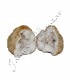 Geode - roche minéraux - quartz - s'ouvre en 2 parties - 10 cm