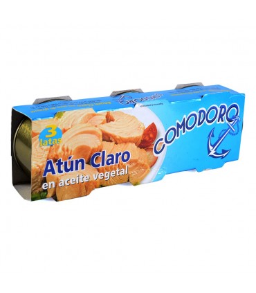 Tonno in olio vegetale - COMMODORE - Pack 3 lattine - facile aprire