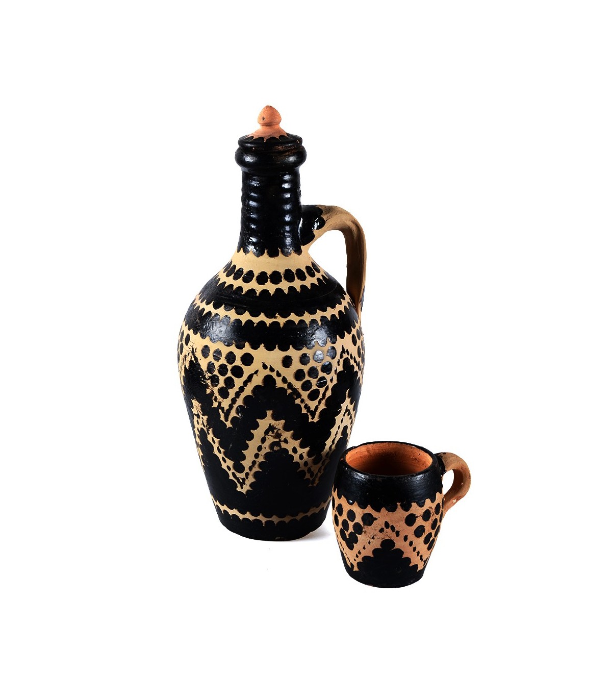 Pitcher With Glasses Set -Berber Style -Ceramic- Online Artisan Piece