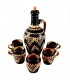 Game decanter with glasses - Berber-style - ceramic - craft piece