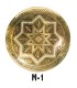 Plaque de bronze gravée - dessins géométriques arabes - 13 cm