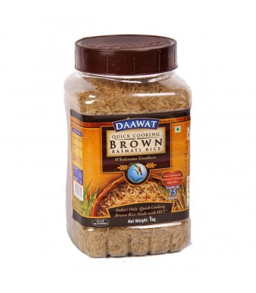 Arroz Basmati Integral Daawat - 15 Min De Cocción - Delicioso Y Saludable - 1Kg