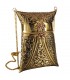 Cow and brass - Horn bag made by hand - chain and closing - Vertical model