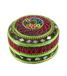 Juego 3 Cajitas Brillantes Purpurina Floral-Terciopelo - Colores