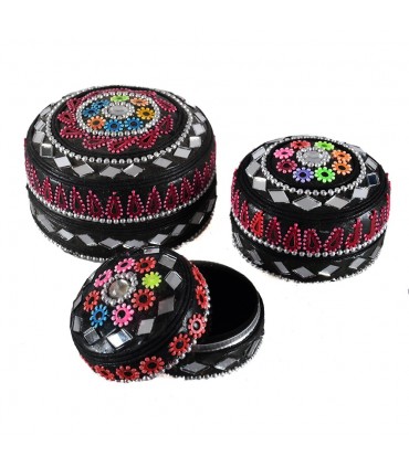 Spiel 3 Boxen helle glitter Floral-Velvet - Farben