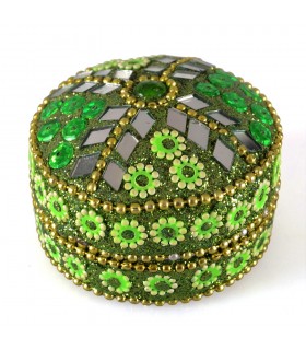 Scatola splendente tondo - all'interno di velluto - colori assortiti