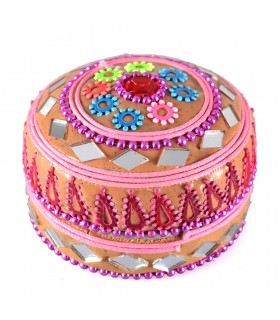 Scatola splendente tondo - all'interno di velluto - colori assortiti