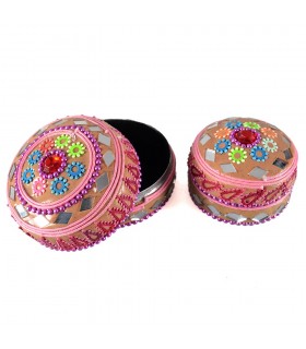 Scatola splendente tondo - all'interno di velluto - colori assortiti
