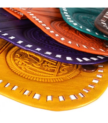 Portemonnaie von Hand - gravierte Oasis - 2 Fächer - verschiedene Farben