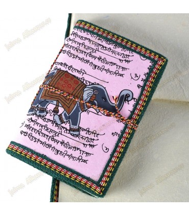 Buch der Indien - Papier handgemacht - 100 % - Baumwolle - 13 cm