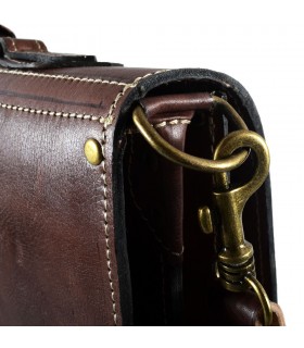 Briefcase Office leather - 3 compartments - inside pocket for mobile - 38 cm