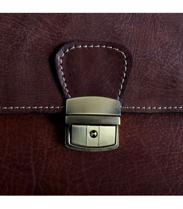 Aktenkoffer Office Leder - 3 Fächer - Innentasche für Handy - 38 cm