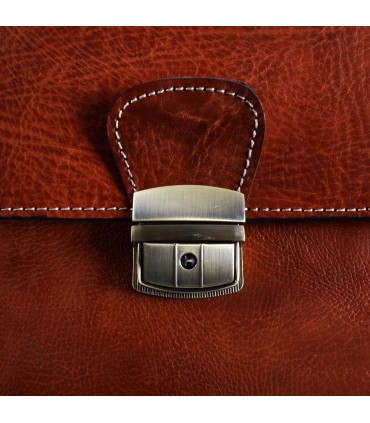 Maletín Oficina Cuero - 3 Compartimentos - Bolsillo Interior Para Móvil - 38 cm