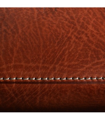 Briefcase Office leather - 3 compartments - inside pocket for mobile - 38 cm