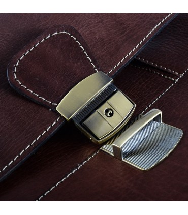 Aktenkoffer Office Leder - 3 Fächer - Innentasche für Handy - 38 cm