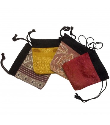 Mini Geschenktüten - Recycling-Sari - Modellen und verschiedenen Farben - 9 cm