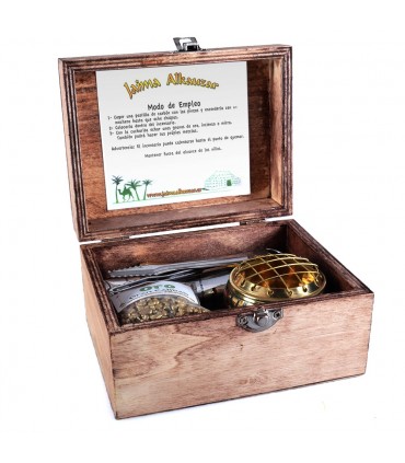 Confezione tesori d'Oriente - Incenso Mirra e oro - include pinzette incensiere e carbonio-