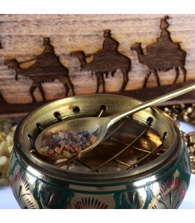 Emballer les trésors de l'Orient - encens de myrrhe et d'or - comprend les pinces de l'encensoir et carbone-