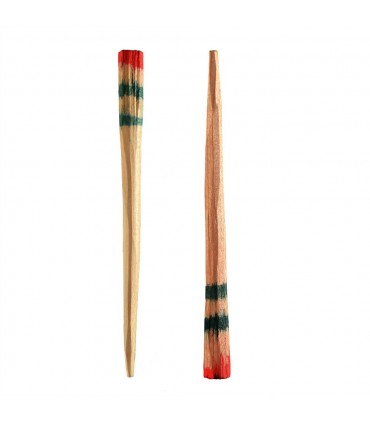 Bâton bois - œil naturel tombe - coloré - 8'5 cm