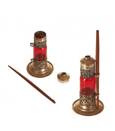 Glass  Container and Alpaca Eye Drops - Wood Stick (Kujul)