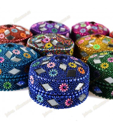 Cajita Redonda Brillante - Pastillero- Colores-Ideal Perfumes