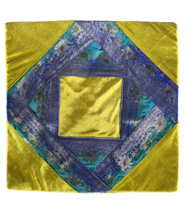 Fine toile et velours - coussin design 40 cm - plusieurs couleurs - arabe