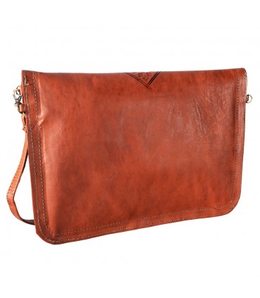 Tasche handgemachtes Leder - Hand oder hängende - 2 Fächer - Snap - in verschiedenen Farben - 31 cm