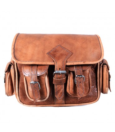 Handgefertigte Tasche Leder - 6 Taschen - 2 Farben - Handwerker