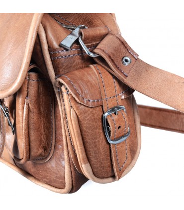 Handgefertigte Tasche Leder - 6 Taschen - 2 Farben - Handwerker