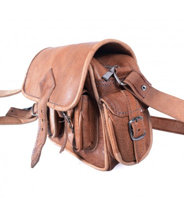 Handgefertigte Tasche Leder - 6 Taschen - 2 Farben - Handwerker