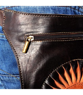 Cuir de Fanny Pack « Soleil » - grande qualité - 2 poches - 2 couleurs disponibles