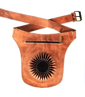 In pelle Fanny Pack 'Sun' - ottima qualità - 2 tasche - 2 colori disponibili