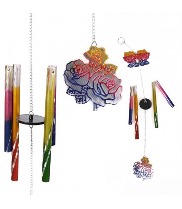 Casting de vent - multicolore rose - campagne mobile - 35 cm