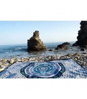 Inde-Cotton éléphant avec pecock Floral-Artisan-210 x 240 cm