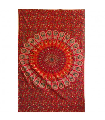 Fabric cotton India - elephant Imperial - artisan - 220 x 240 cm