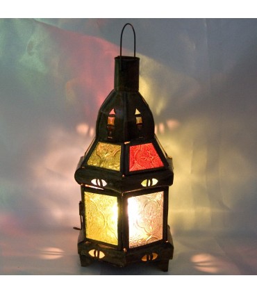 Farol  -Hexagonal - Multicolor - 22 cm - Grande
