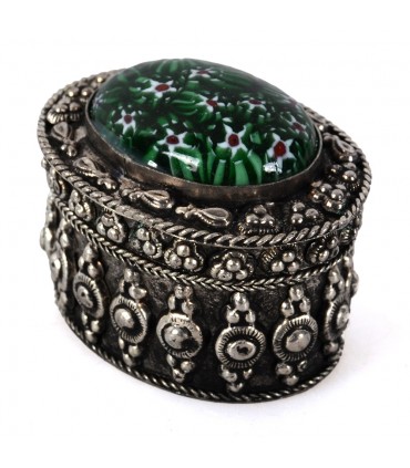 Gravado Alpaca Mini Box - Design Oriental - 4 cm