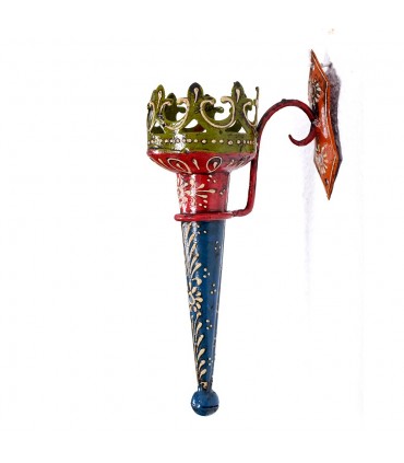 Dipinta - candele - 24cm applicate a mano - multicolore - torcia