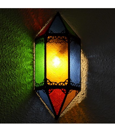 Aplicar a corrente de ar vidro - Multicolor - losango - 43 cm