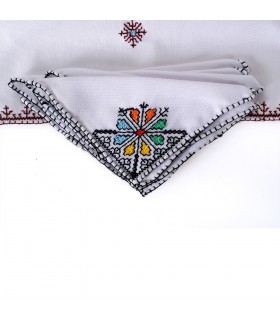 Juego Salvamanteles Y 4 Servilletas - Algodón Y Bordados - Oroducto Artesanal - Varios Colores