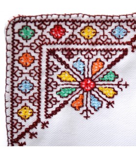 Juego Salvamanteles Y 4 Servilletas - Algodón Y Bordados - Oroducto Artesanal - Varios Colores