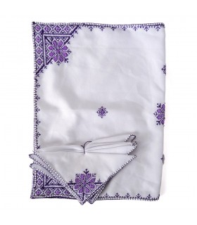 Juego Salvamanteles Y 4 Servilletas - Algodón Y Bordados - Oroducto Artesanal - Varios Colores