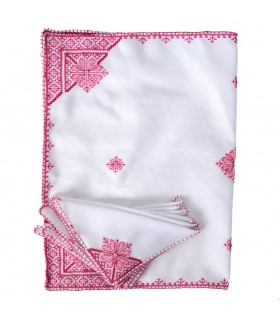 Juego Salvamanteles Y 4 Servilletas - Algodón Y Bordados - Oroducto Artesanal - Varios Colores